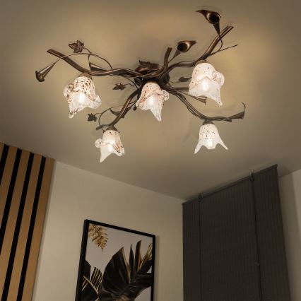 Φωτιστικό οροφής ROZETA 5xE14/40W/230V μπρονζέ