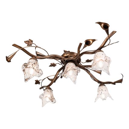 Φωτιστικό οροφής ROZETA 5xE14/40W/230V μπρονζέ