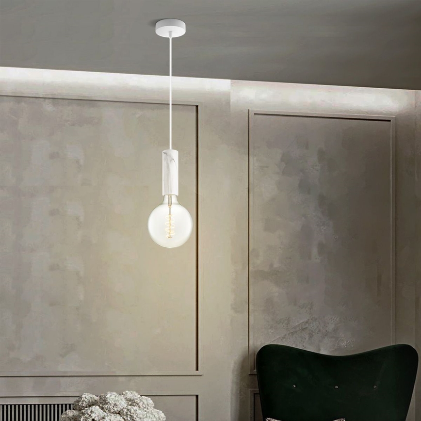 Φωτιστικό οροφής με καλώδιο SAGA 1xE27/40W/230V μαρμάρινο