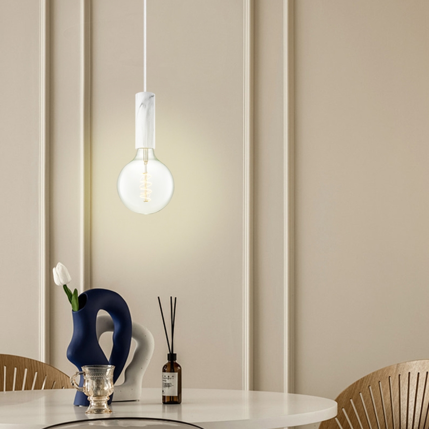 Φωτιστικό οροφής με καλώδιο SAGA 1xE27/40W/230V μαρμάρινο