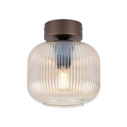 Φωτιστικό οροφής SALVIA 1xE14/10W/230V διάμ. 15 εκ. καφέ/καπνιστό καφέ