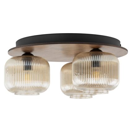 Φωτιστικό οροφής SALVIA 3xE14/10W/230V διάμ. 40 cm καφέ/καπνιστό καφέ