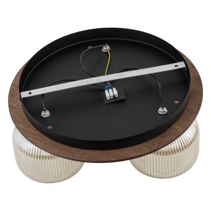 Φωτιστικό οροφής SALVIA 3xE14/10W/230V διάμ. 40 cm καφέ/καπνιστό καφέ