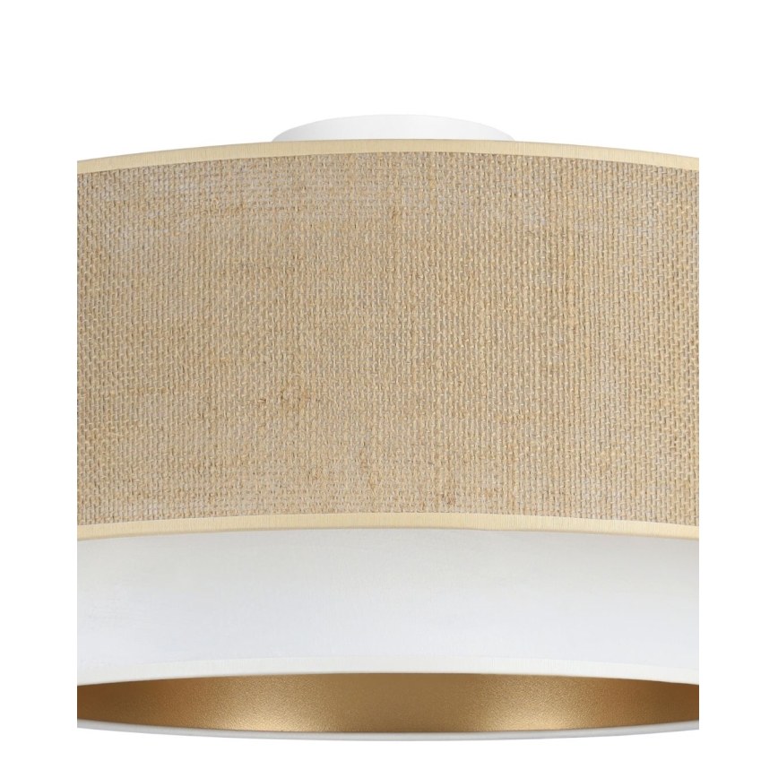 Φωτιστικό οροφής SARTA 1xE27/60W/230V διάμ. 45 εκ. λευκό/γιούτα