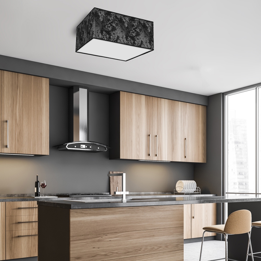 Φωτιστικό οροφής SATINO 2xE27/60W/230V μαύρο/γκρι