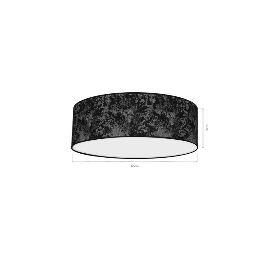 Φωτιστικό οροφής SATINO 3xE27/60W/230V μαύρο/γκρι