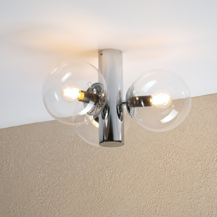 Φωτιστικό οροφής SFERIO 3xE14/5W/230V γυαλιστερό χρώμιο/διάφανο