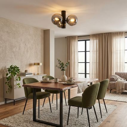 Φωτιστικό οροφής SFERIO 3xE14/5W/230V μαύρο/καπνιστό μαύρο