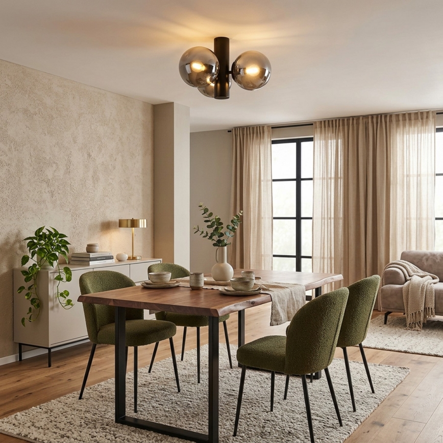 Φωτιστικό οροφής SFERIO 3xE14/5W/230V μαύρο/καπνιστό μαύρο
