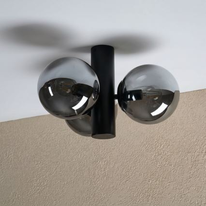 Φωτιστικό οροφής SFERIO 3xE14/5W/230V μαύρο/καπνιστό μαύρο