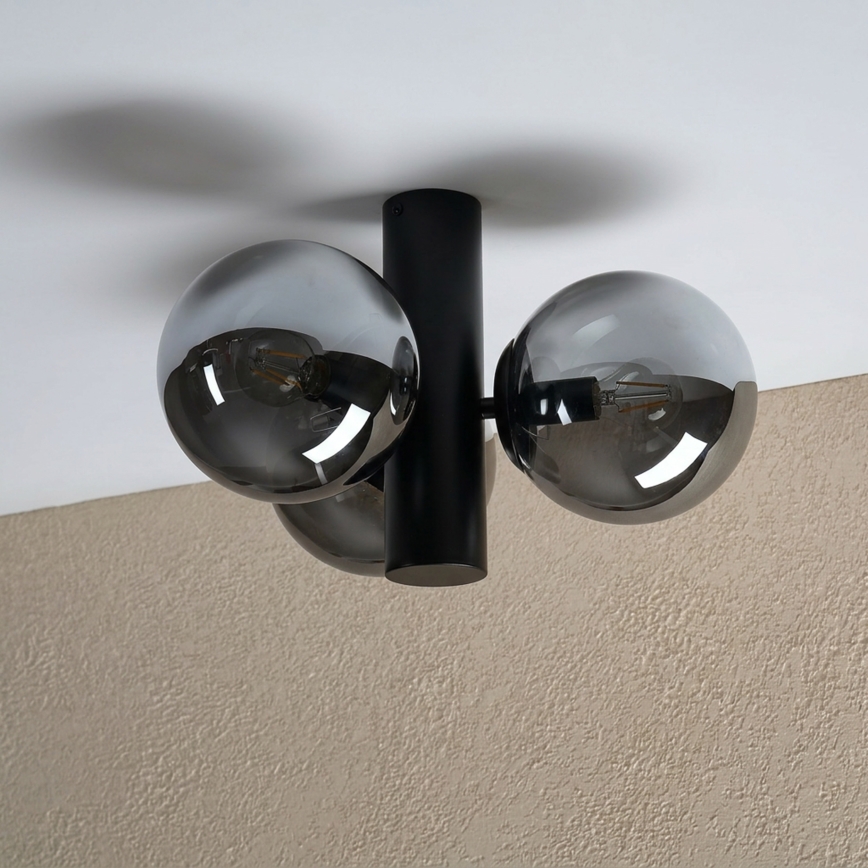 Φωτιστικό οροφής SFERIO 3xE14/5W/230V μαύρο/καπνιστό μαύρο