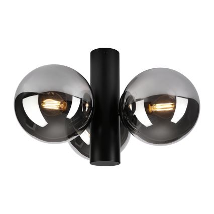 Φωτιστικό οροφής SFERIO 3xE14/5W/230V μαύρο/καπνιστό μαύρο