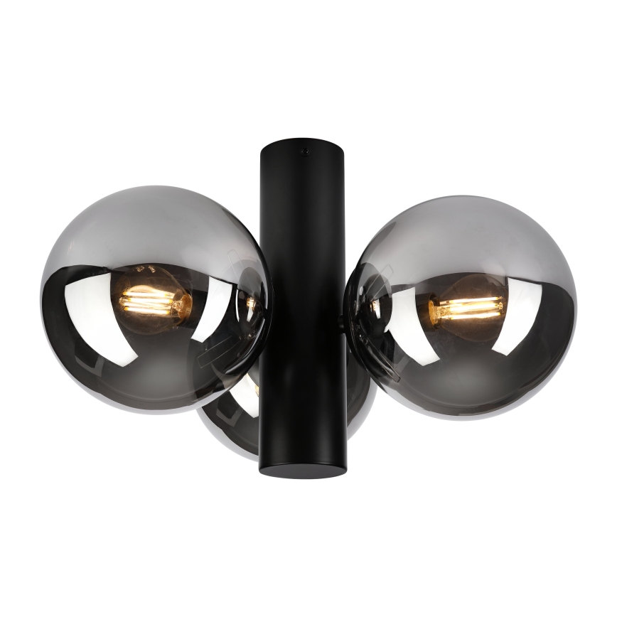 Φωτιστικό οροφής SFERIO 3xE14/5W/230V μαύρο/καπνιστό μαύρο