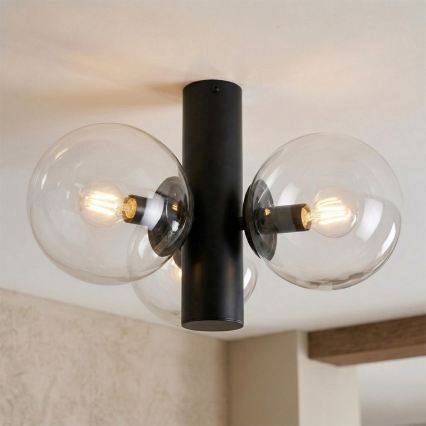 Φωτιστικό οροφής SFERIO 3xE14/5W/230V μαύρο/διάφανο