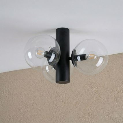 Φωτιστικό οροφής SFERIO 3xE14/5W/230V μαύρο/διάφανο