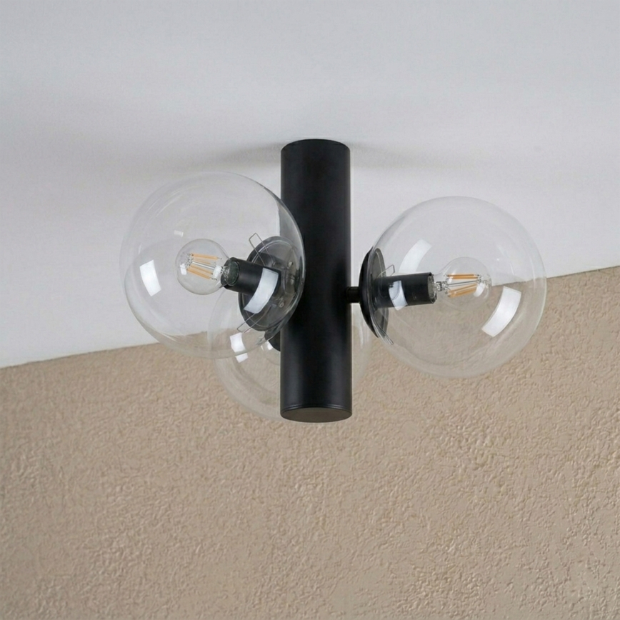 Φωτιστικό οροφής SFERIO 3xE14/5W/230V μαύρο/διάφανο