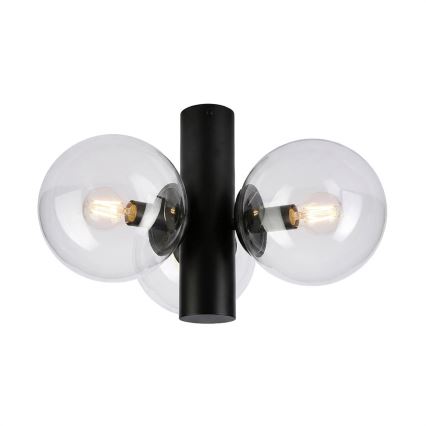 Φωτιστικό οροφής SFERIO 3xE14/5W/230V μαύρο/διάφανο
