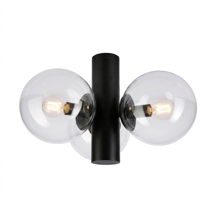 Φωτιστικό οροφής SFERIO 3xE14/5W/230V μαύρο/διάφανο