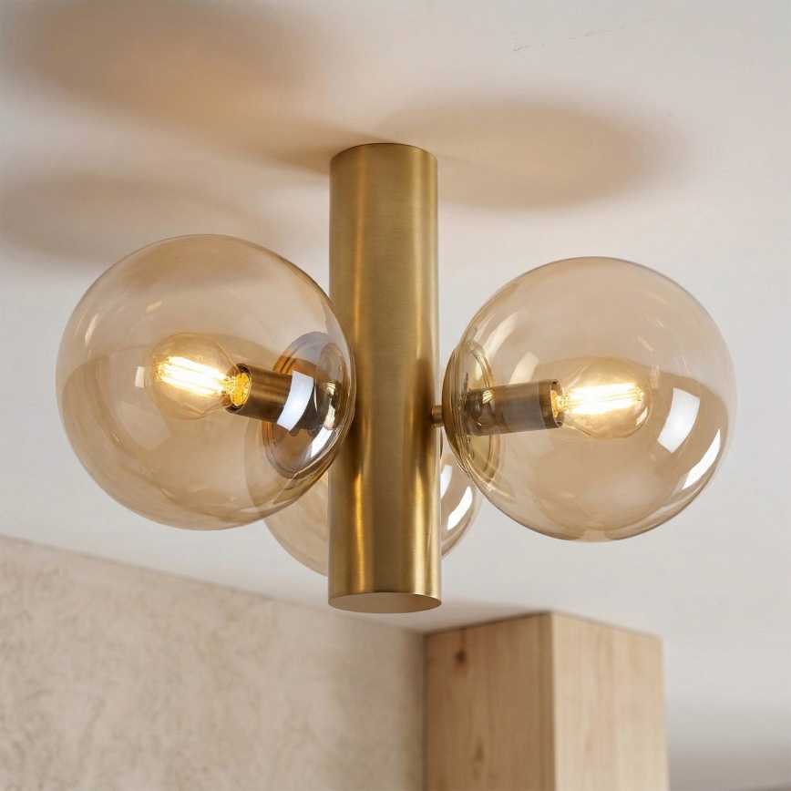 Φωτιστικό οροφής SFERIO 3xE14/5W/230V μπρούτζινο/καπνιστό μπεζ