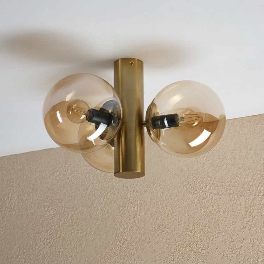 Φωτιστικό οροφής SFERIO 3xE14/5W/230V μπρούτζινο/καπνιστό μπεζ