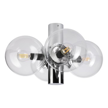 Φωτιστικό οροφής SFERIO 4xE14/5W/230V γυαλιστερό χρώμιο/διάφανο