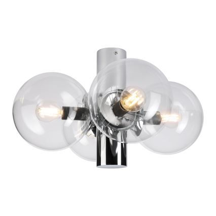 Φωτιστικό οροφής SFERIO 4xE14/5W/230V γυαλιστερό χρώμιο/διάφανο