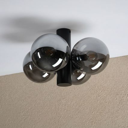 Φωτιστικό οροφής SFERIO 4xE14/5W/230V μαύρο/καπνιστό μαύρο