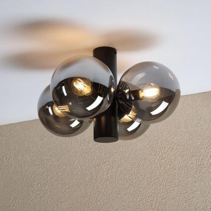 Φωτιστικό οροφής SFERIO 4xE14/5W/230V μαύρο/καπνιστό μαύρο