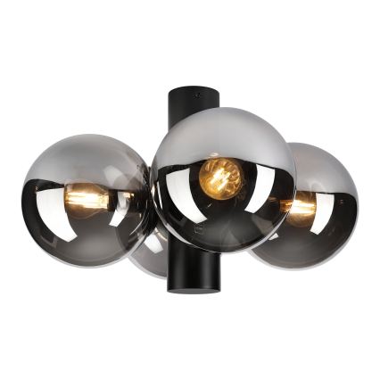 Φωτιστικό οροφής SFERIO 4xE14/5W/230V μαύρο/καπνιστό μαύρο