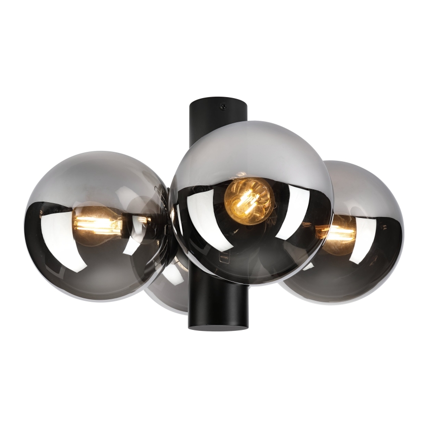 Φωτιστικό οροφής SFERIO 4xE14/5W/230V μαύρο/καπνιστό μαύρο
