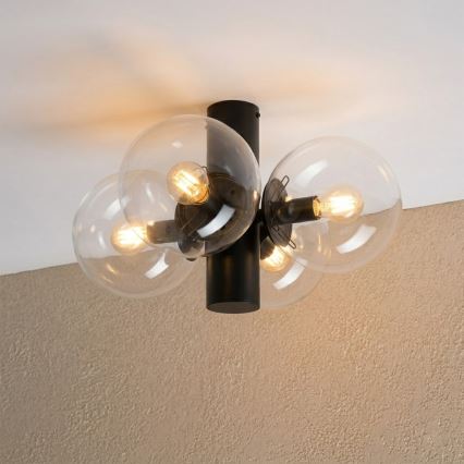 Φωτιστικό οροφής SFERIO 4xE14/5W/230V μαύρο/διάφανο