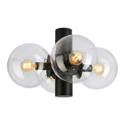 Φωτιστικό οροφής SFERIO 4xE14/5W/230V μαύρο/διάφανο