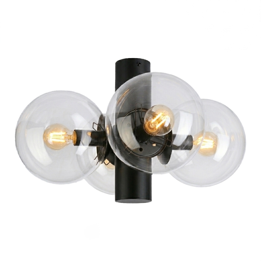 Φωτιστικό οροφής SFERIO 4xE14/5W/230V μαύρο/διάφανο
