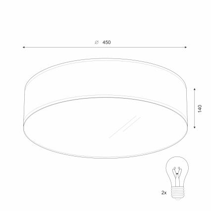 Φωτιστικό οροφής SIRJA 2xE27/15W/230V διάμ. 45 cm σε κρεμ απόχρωση