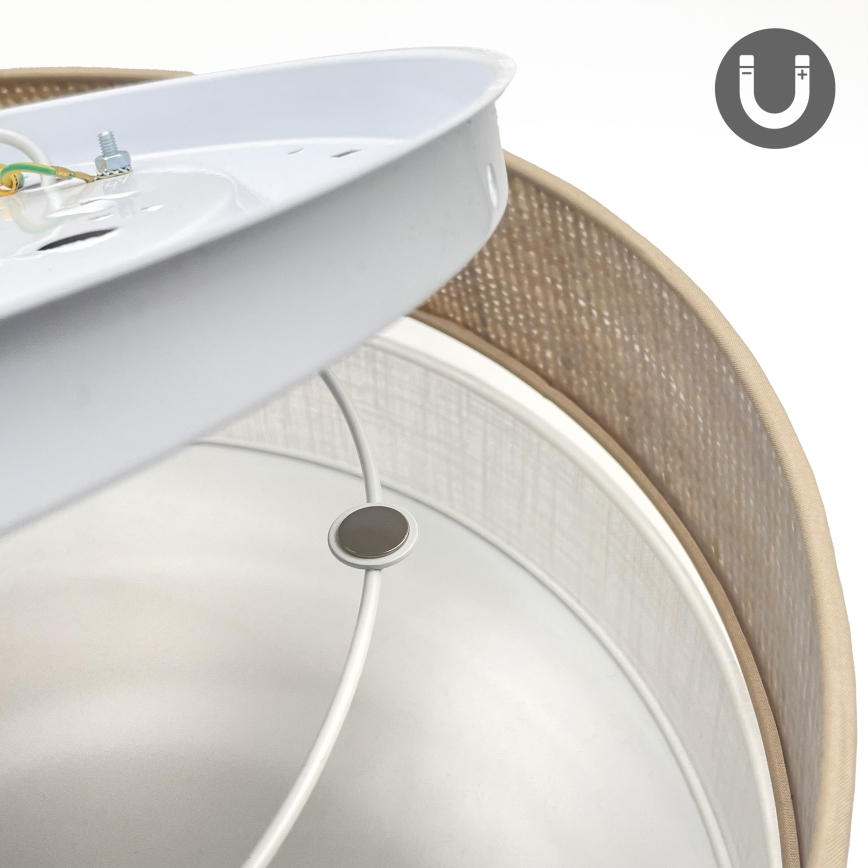 Φωτιστικό οροφής SIRJA BOHO 2xE27/15W/230V Ø 45 cm μπεζ/λευκό