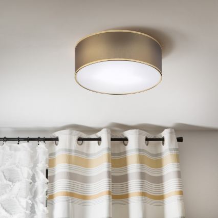 Φωτιστικό οροφής SIRJA DOUBLE, 2xE14/15W/230V, Ø 35 εκ., καφέ/χρυσό