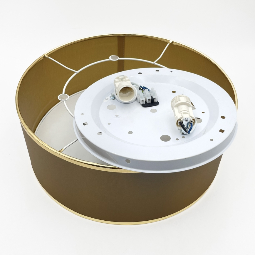 Φωτιστικό οροφής SIRJA DOUBLE, 2xE14/15W/230V, Ø 35 εκ., καφέ/χρυσό