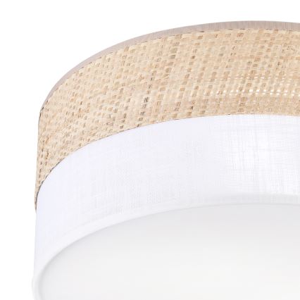 Φωτιστικό οροφής SIRJA DOUBLE BOHO 2xE14/15W/230V, διάμ. 35 cm, μπεζ/λευκό