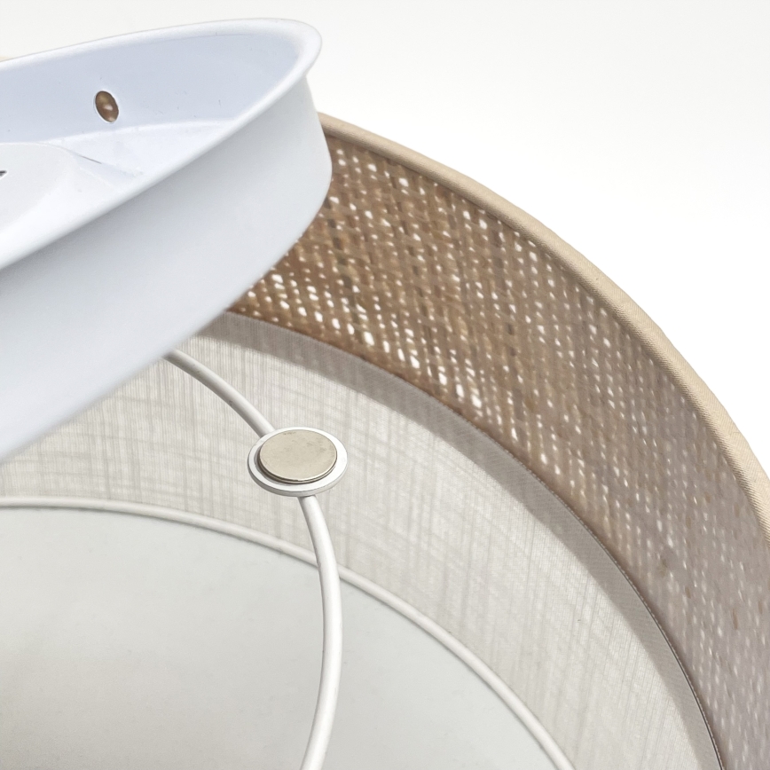 Φωτιστικό οροφής SIRJA DOUBLE BOHO 2xE14/15W/230V, διάμ. 35 cm, μπεζ/λευκό