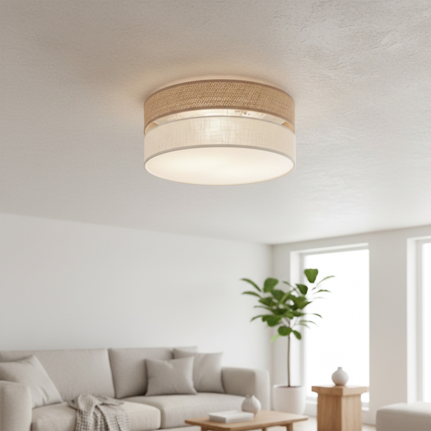 Φωτιστικό οροφής SIRJA DOUBLE BOHO 2xE14/15W/230V διάμ. 35 cm μπεζ/κρεμ