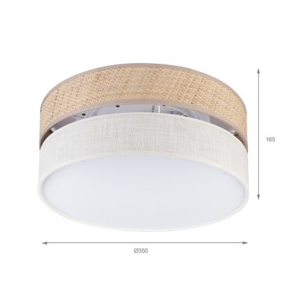 Φωτιστικό οροφής SIRJA DOUBLE BOHO 2xE14/15W/230V διάμ. 35 cm μπεζ/κρεμ