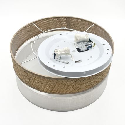 Φωτιστικό οροφής SIRJA DOUBLE BOHO 2xE14/15W/230V διάμ. 35 εκ. μπεζ/λευκό