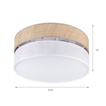 Φωτιστικό οροφής SIRJA DOUBLE BOHO 2xE14/15W/230V διάμ. 35 εκ. μπεζ/λευκό