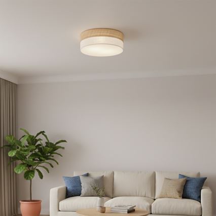 Φωτιστικό οροφής SIRJA DOUBLE BOHO 2xE14/15W/230V, διάμετρος 35 εκ., μπεζ/κρεμ