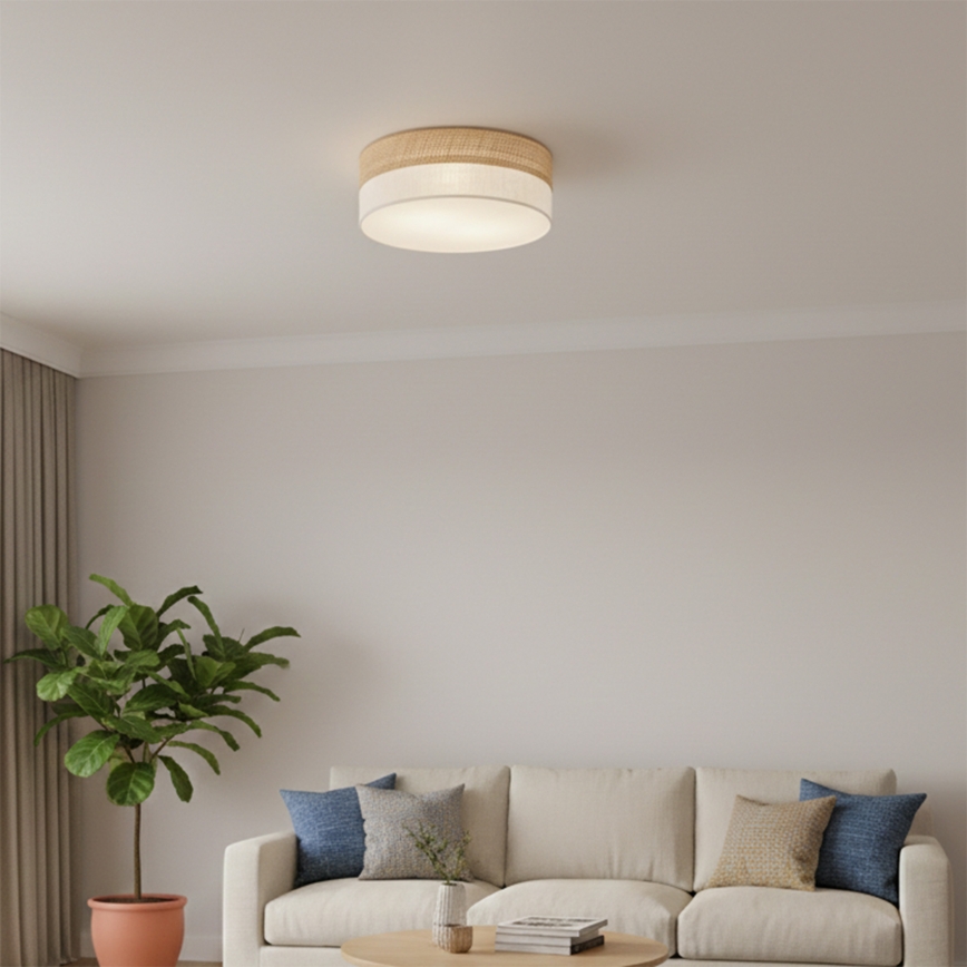 Φωτιστικό οροφής SIRJA DOUBLE BOHO 2xE14/15W/230V, διάμετρος 35 εκ., μπεζ/κρεμ