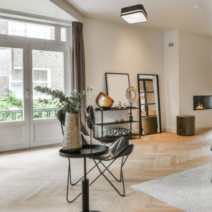 Φωτιστικό οροφής SIRJA SQUARE 2xE27/60W/230V 35x35 cm μαύρο