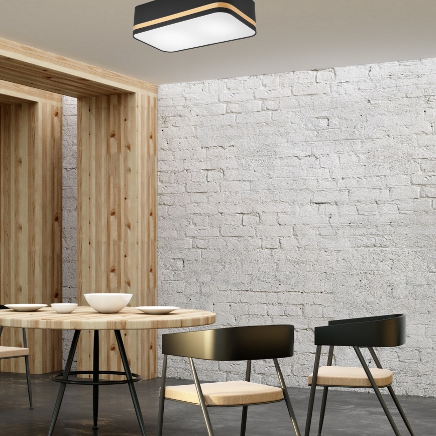 Φωτιστικό οροφής SIRJA SQUARE STRIPE 2xE27/15W/230V μαύρο/χρυσαφί