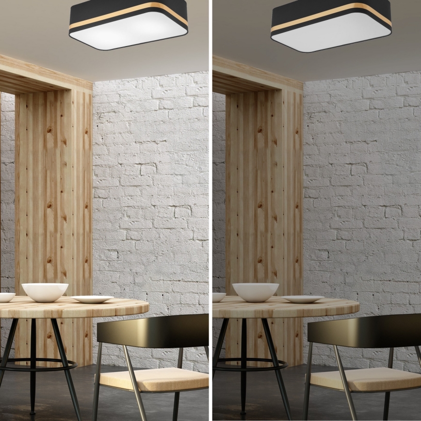 Φωτιστικό οροφής SIRJA SQUARE STRIPE 2xE27/15W/230V μαύρο/χρυσαφί