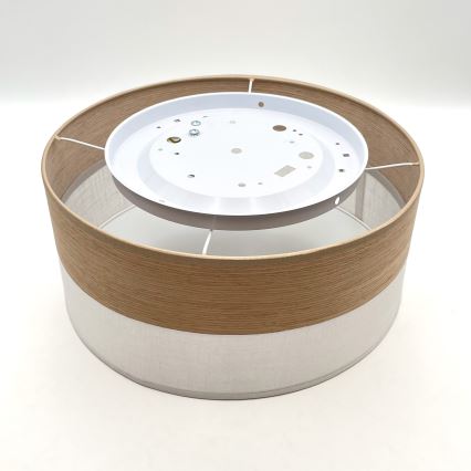 Φωτιστικό οροφής SIRJA WOOD 1xE27/15W/230V διάμετρος 35 cm λευκό/δρυς