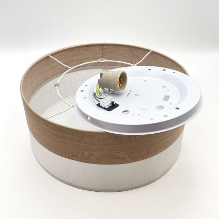 Φωτιστικό οροφής SIRJA WOOD 1xE27/15W/230V διάμετρος 35 cm λευκό/δρυς